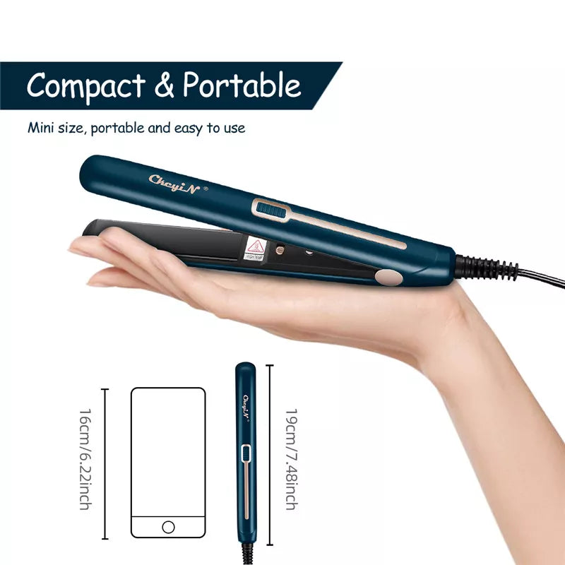 "Effortless Elegance: Mini 2-in-1 Hair Curler & Straightener – Your Portable Styling Marvel!"