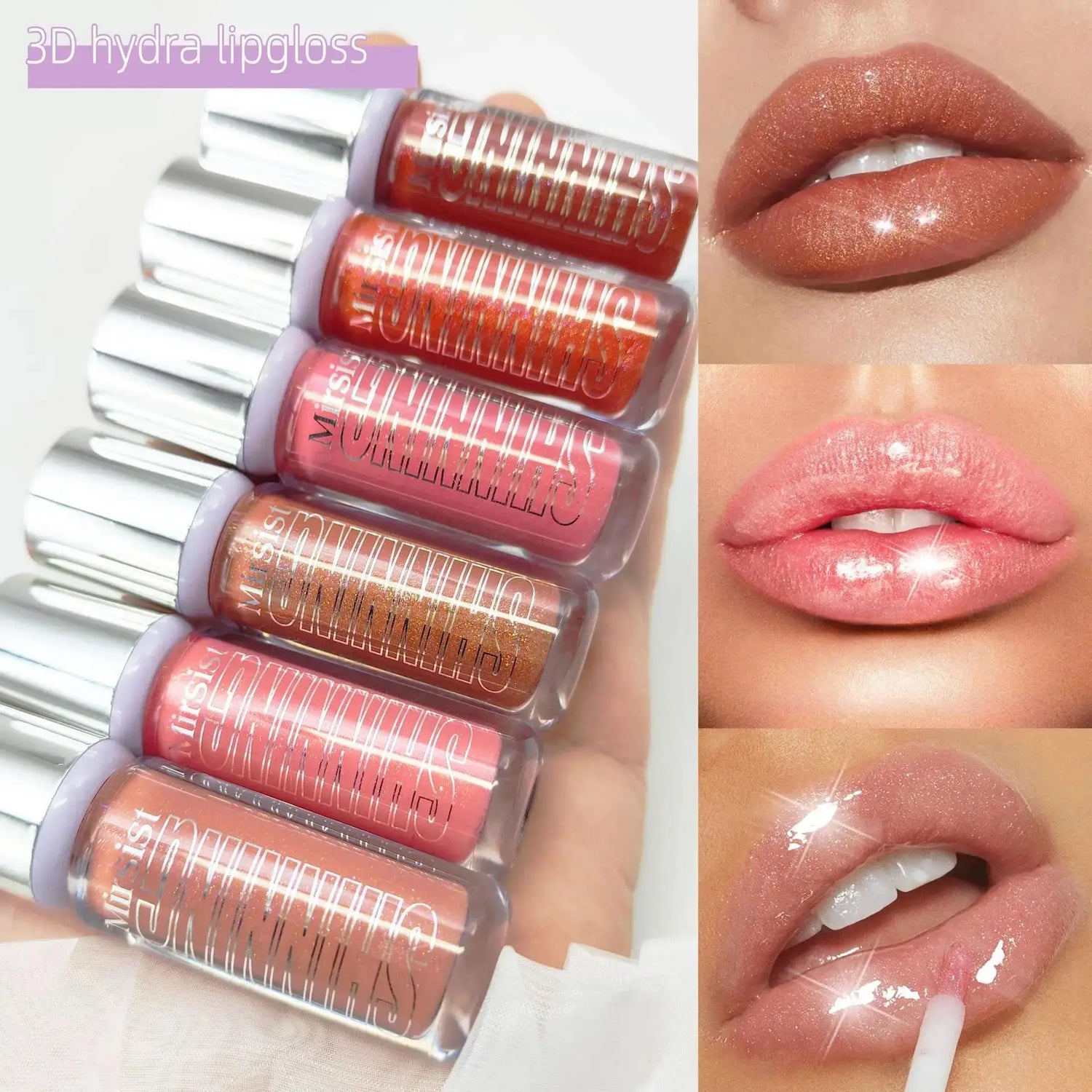 Long Lasting Hydrating Shimmer Lip Gloss Set (6 Colors)