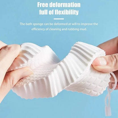 Soft sponge body scrubber for exfoliating and cleansing skin